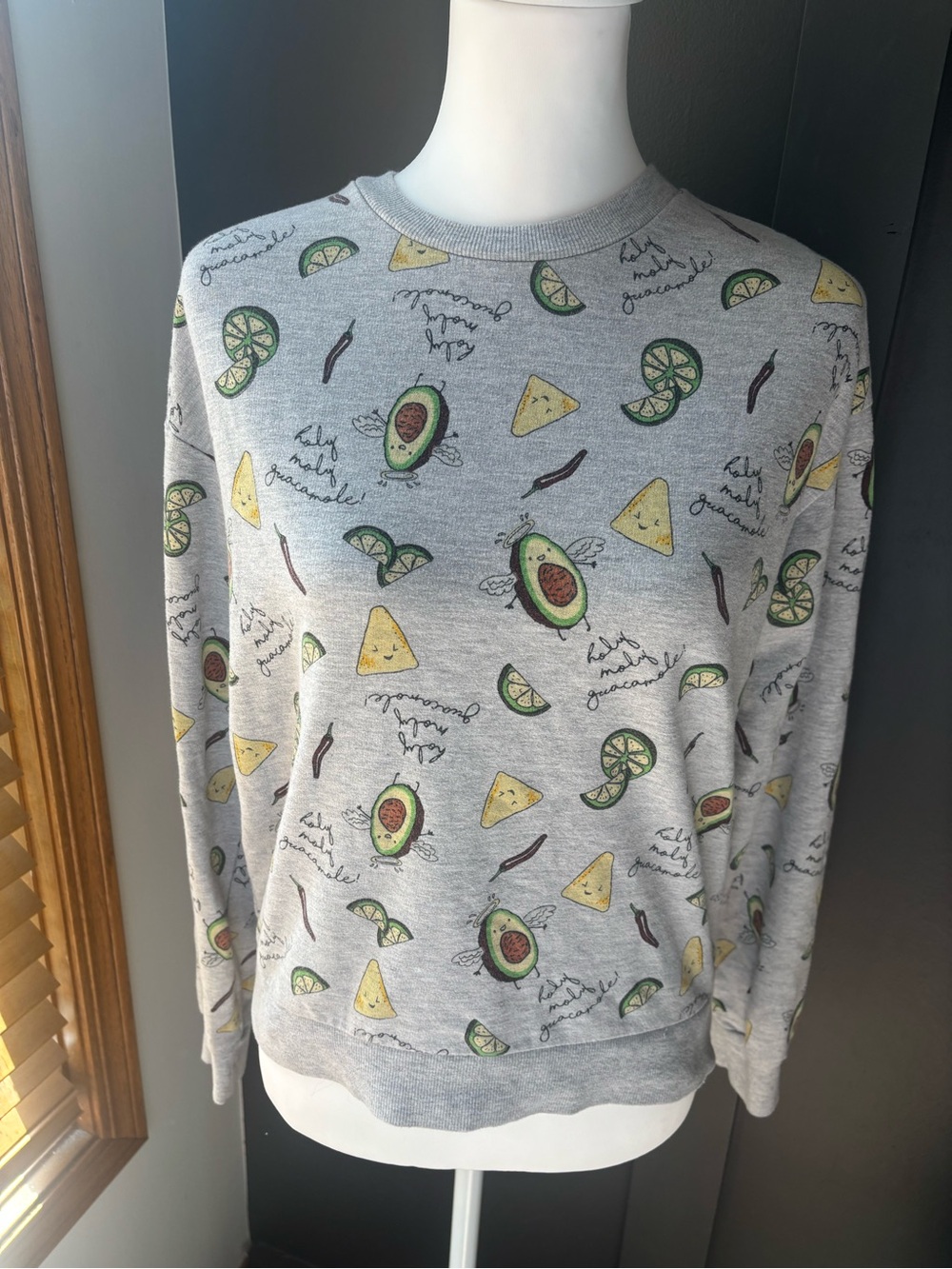 H&M Divided Avocado Guacamole Lightweight French Terry Sweatshirt S